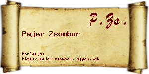 Pajer Zsombor névjegykártya